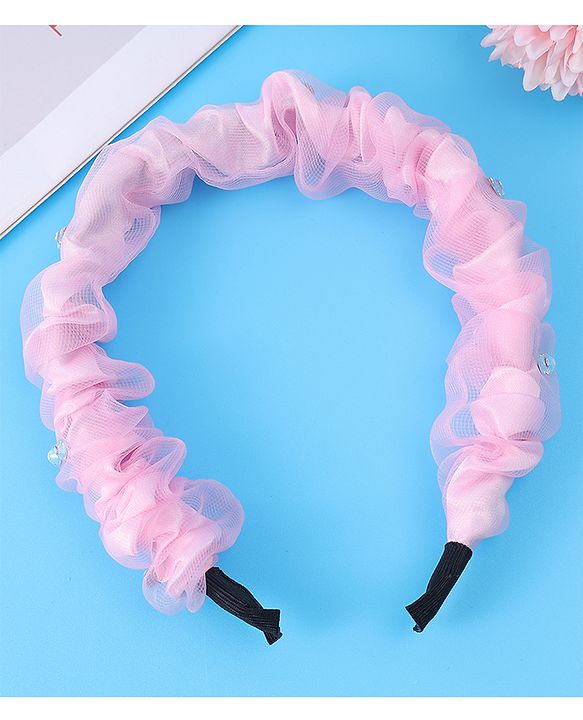 Pine Kids Free Size Hair Band With Rhinestone Detailing - Pink