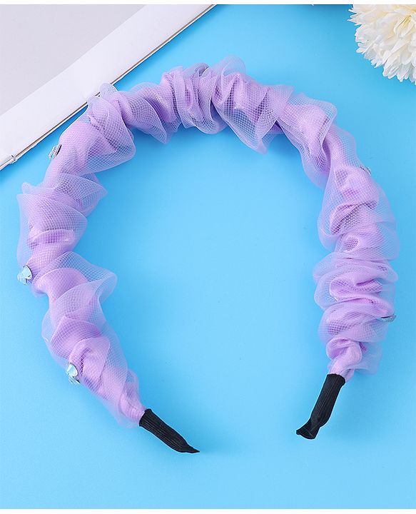 Pine Kids Free Size Hair Bands With Rhinestone Detailing - Purple