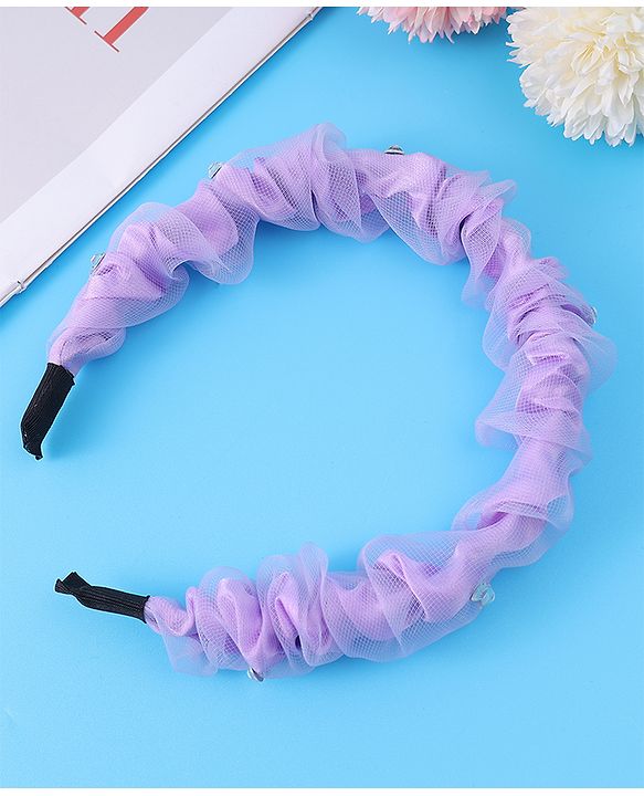 Pine Kids Free Size Hair Bands With Rhinestone Detailing - Purple
