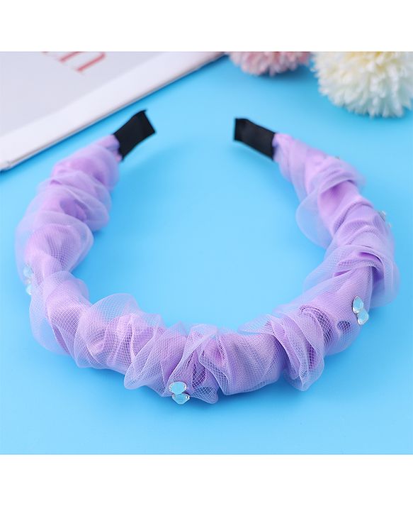 Pine Kids Free Size Hair Bands With Rhinestone Detailing - Purple
