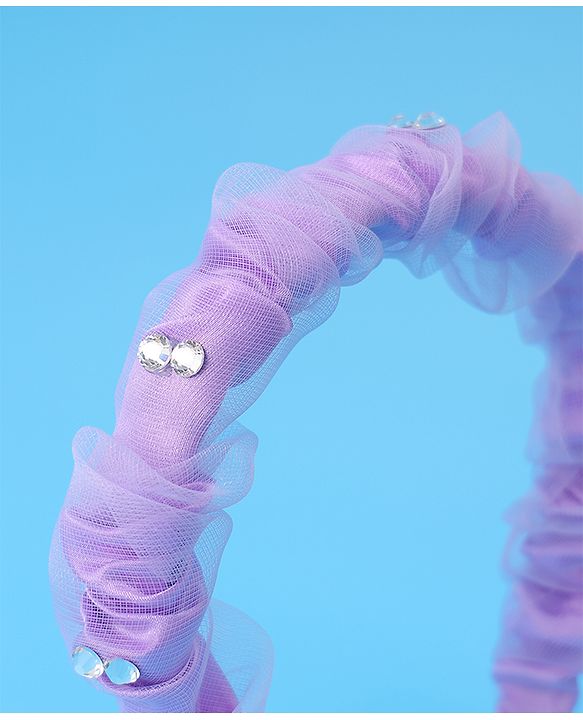 Pine Kids Free Size Hair Bands With Rhinestone Detailing - Purple