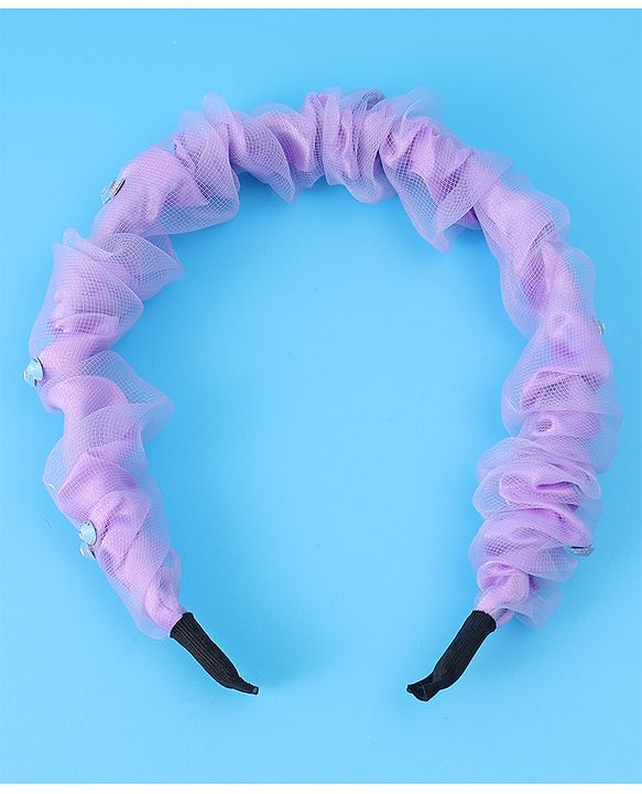 Pine Kids Free Size Hair Bands With Rhinestone Detailing - Purple