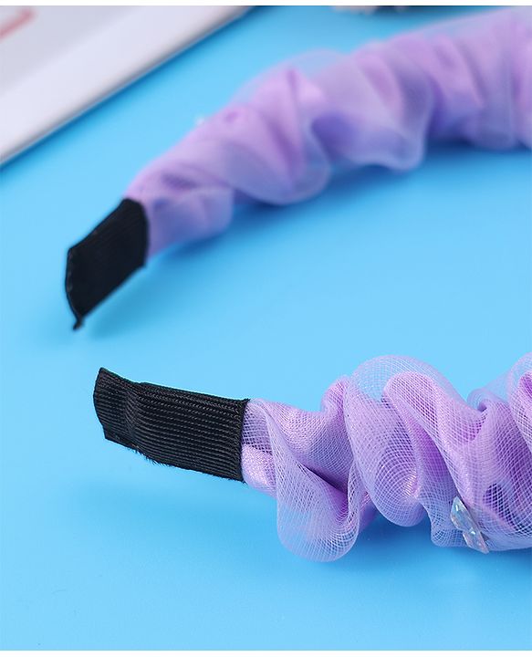 Pine Kids Free Size Hair Bands With Rhinestone Detailing - Purple