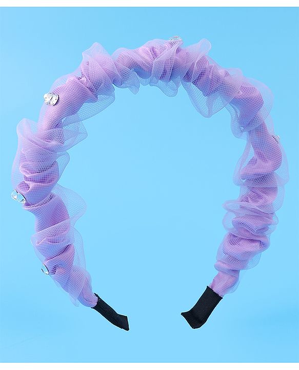 Pine Kids Free Size Hair Bands With Rhinestone Detailing - Purple