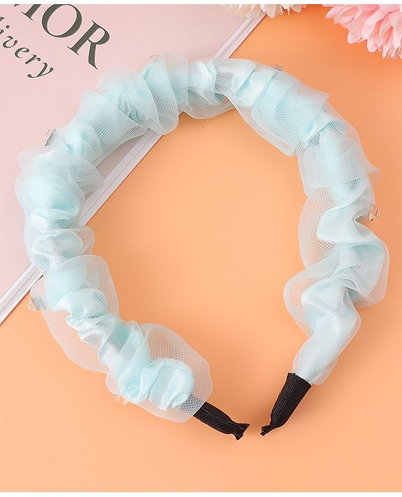 Pine Kids Free Size Hair Band With Rhinestone Detailing - Light Blue