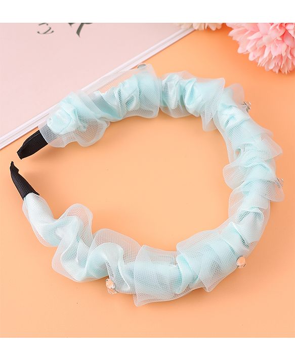Pine Kids Free Size Hair Band With Rhinestone Detailing - Light Blue