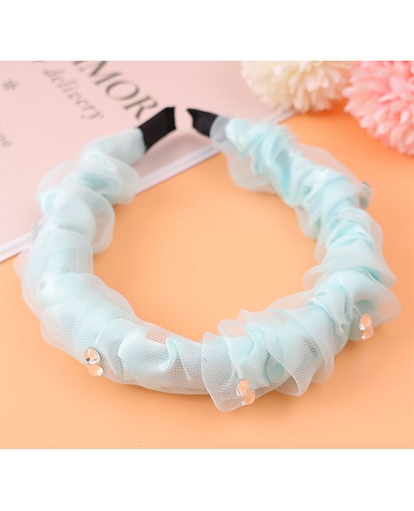 Pine Kids Free Size Hair Band With Rhinestone Detailing - Light Blue