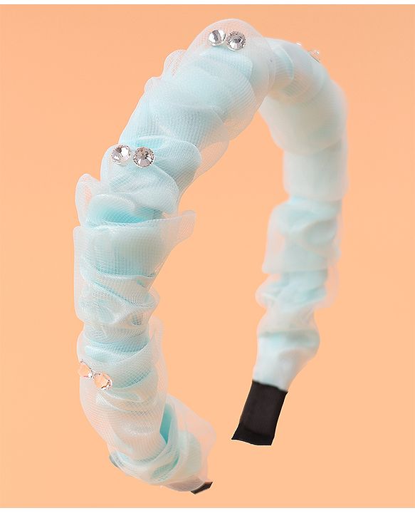 Pine Kids Free Size Hair Band With Rhinestone Detailing - Light Blue