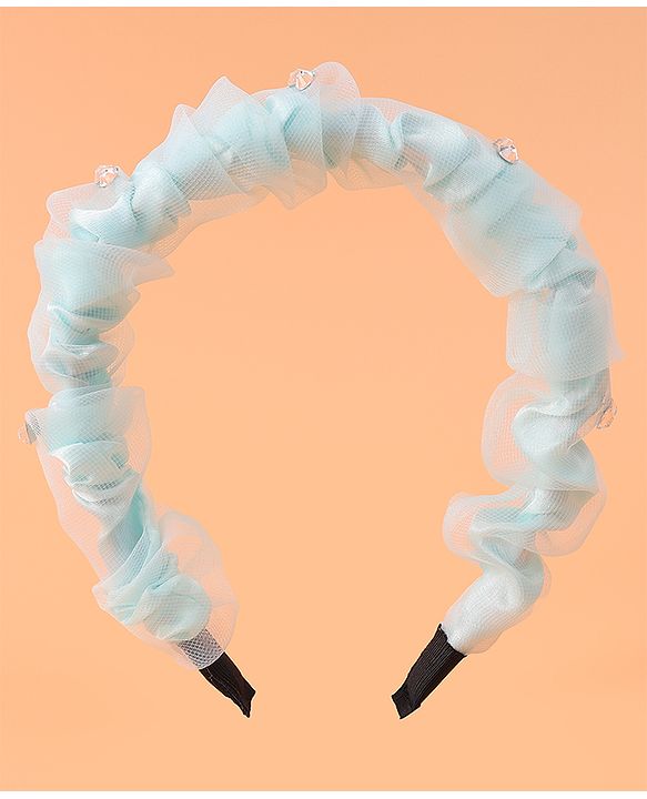 Pine Kids Free Size Hair Band With Rhinestone Detailing - Light Blue
