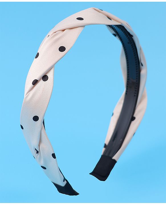Pine Kids Hair Band with Polka Dot Print Free Size - Beige