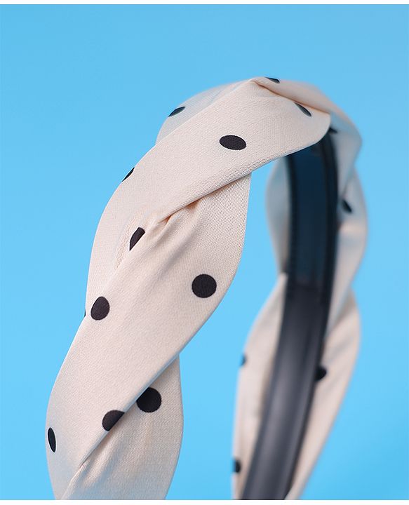 Pine Kids Hair Band with Polka Dot Print Free Size - Beige