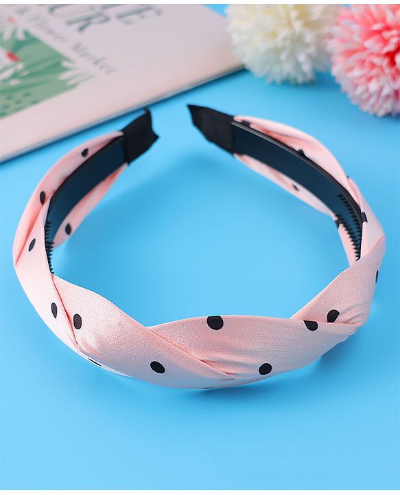 Pine Kids Hair Band with Polka Dot Print Free Size - Pink