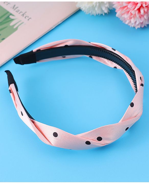 Pine Kids Hair Band with Polka Dot Print Free Size - Pink