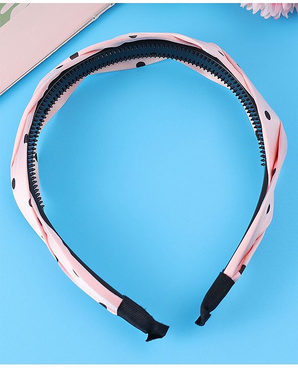 Pine Kids Hair Band with Polka Dot Print Free Size - Pink