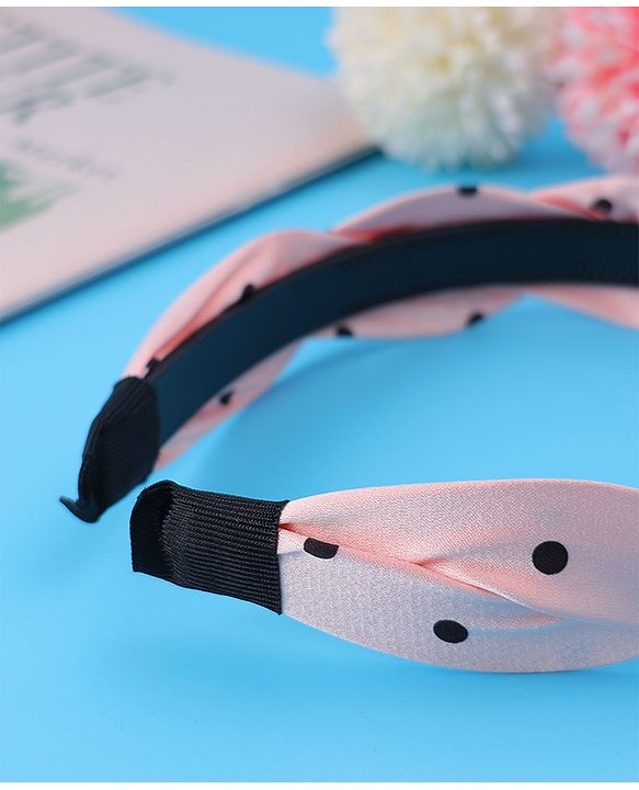 Pine Kids Hair Band with Polka Dot Print Free Size - Pink