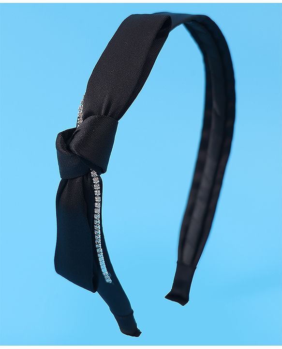 Pine Kids Hair Band with Bow - Black