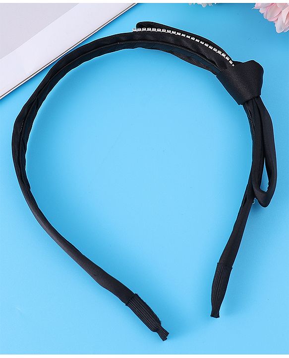 Pine Kids Hair Band with Bow - Black