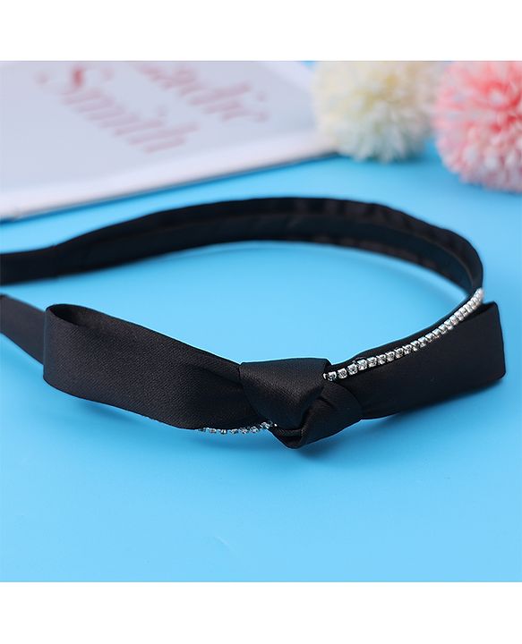 Pine Kids Hair Band with Bow - Black