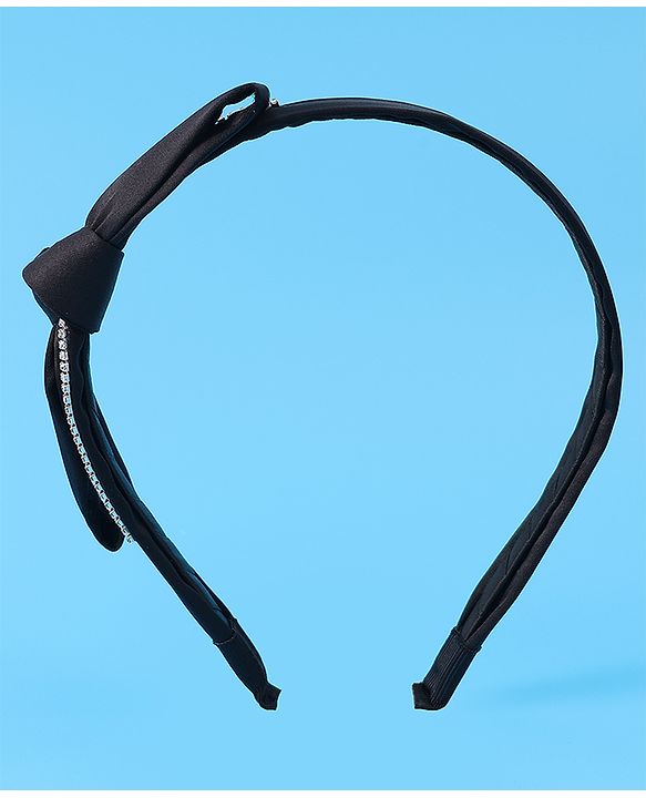 Pine Kids Hair Band with Bow - Black