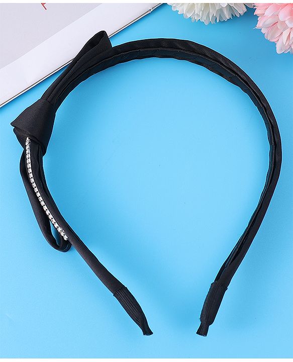 Pine Kids Hair Band with Bow - Black