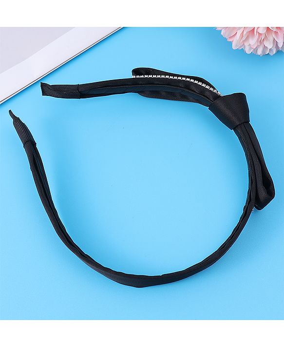 Pine Kids Hair Band with Bow - Black