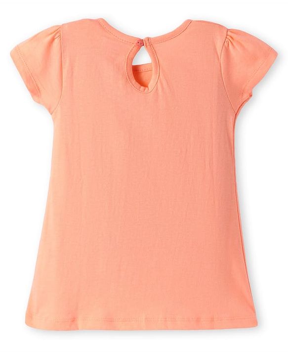 Babyhug Single Jersey Knit Half Sleeves A Line Frocks with Bow Applique Pack of 2 - Peach & Mint