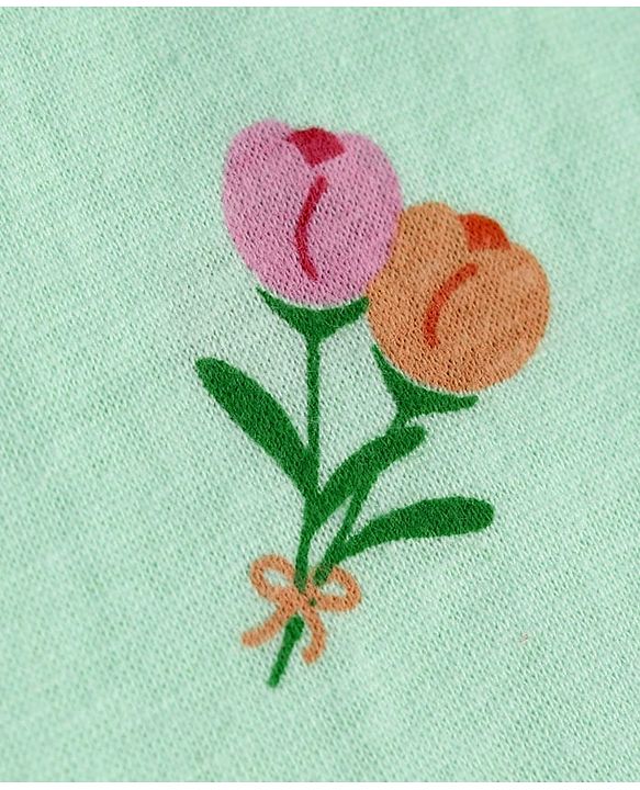 Babyhug Single Jersey Knit Half Sleeves A Line Frocks with Bow Applique Pack of 2 - Peach & Mint