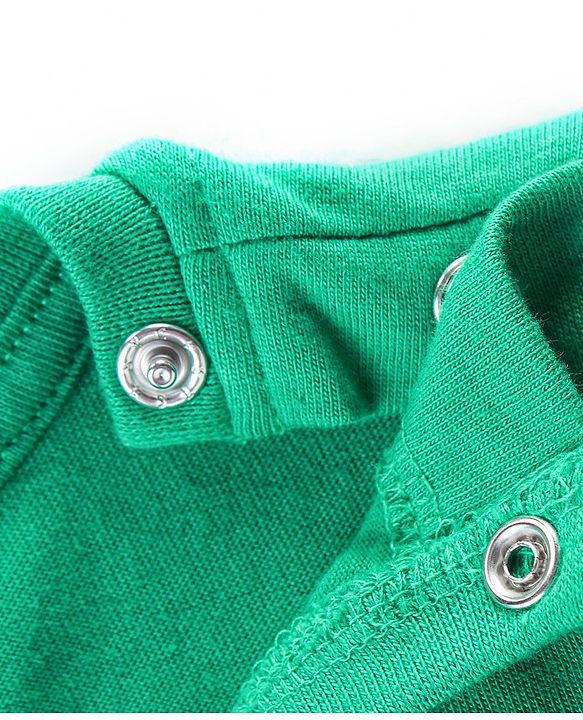 Babyhug Cotton Knit Full Sleeves Night Suit with Heart Print - Green