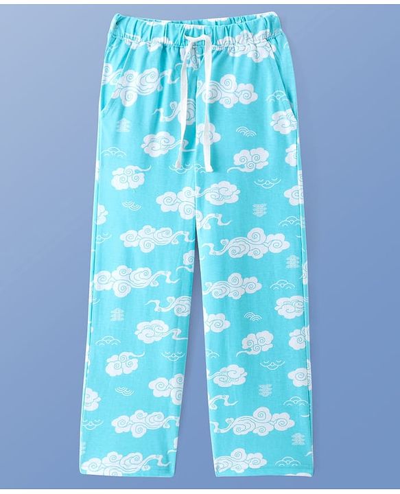 Pine Kids Cotton Knit Half Sleeves Night Suit With Text Print - Light Pink & Blue