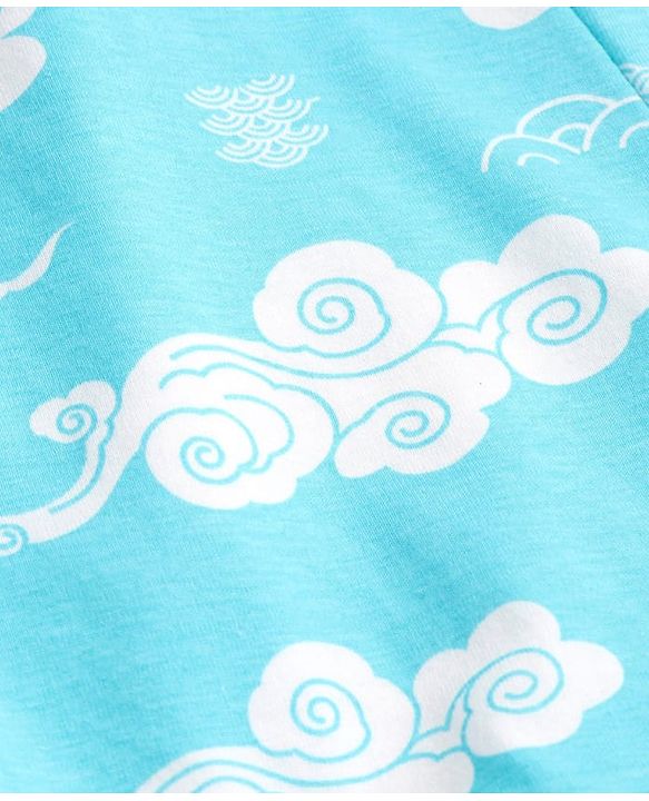 Pine Kids Cotton Knit Half Sleeves Night Suit With Text Print - Light Pink & Blue