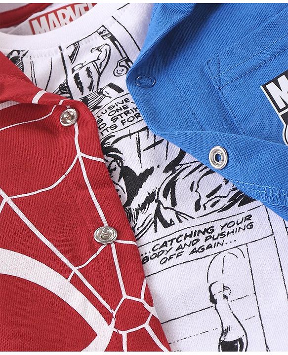 Babyhug Marvel Single Jersey Cotton Knit Full Sleeves Spider-man Graphics and Pocket Detailing Shirt With T-shirt - Red