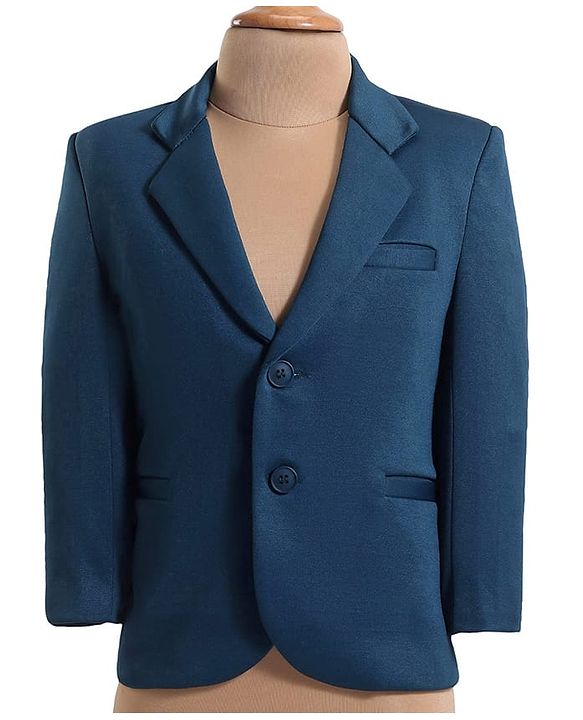 Babyhug Woven Full Sleeves Solid Colour 4 Piece Party Suit - Navy Blue