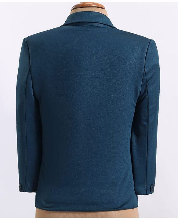 Babyhug Woven Full Sleeves Solid Colour 4 Piece Party Suit - Navy Blue