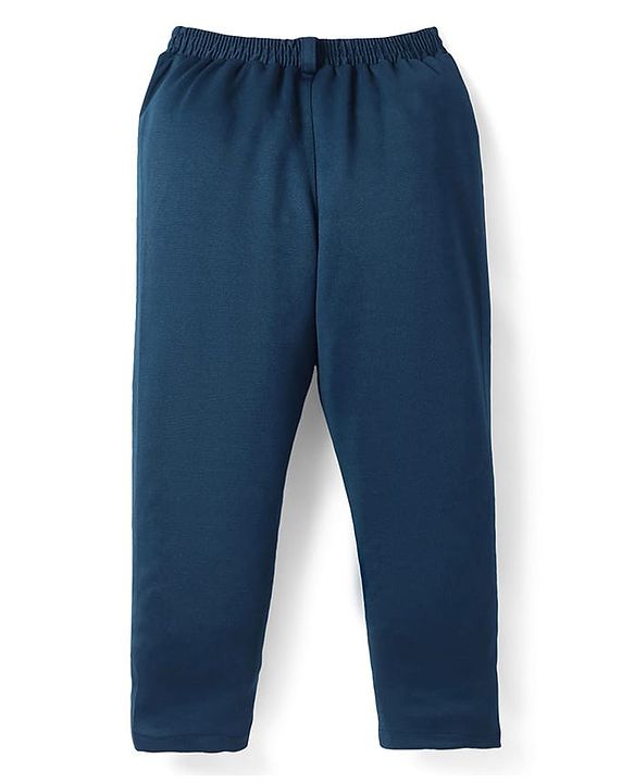Babyhug Woven Full Sleeves Solid Colour 4 Piece Party Suit - Navy Blue