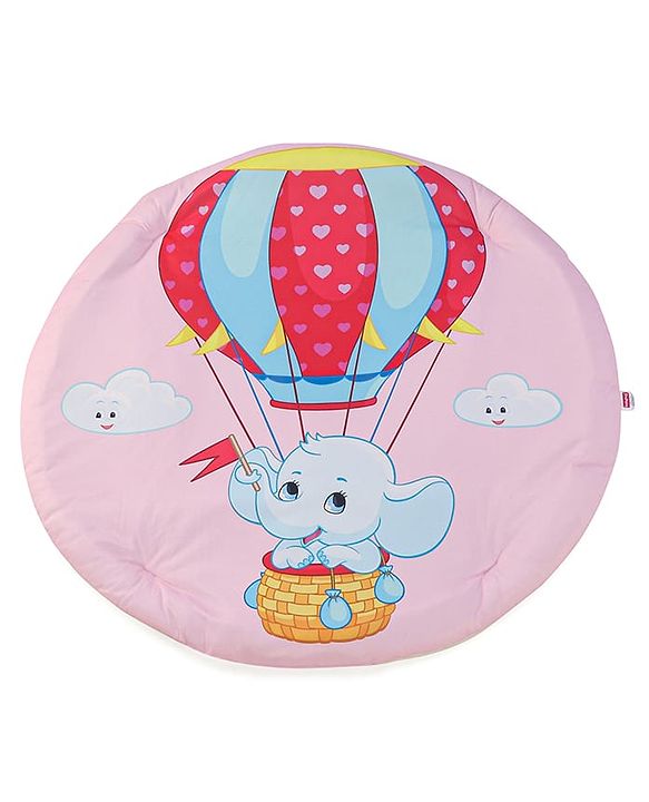 Babyhug Play Gym with Hanging Toys|Elephant on Air Balloon Theme Soft Activity Play Mat|Portable & Easy to Carry with Detachable Toys|2+ Months|Motor Skill Development |Ideal for gifting|BIS