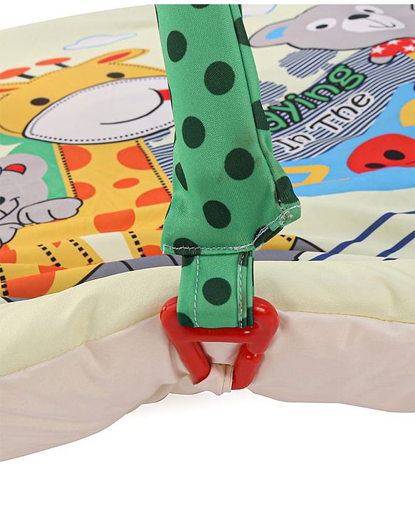 Babyhug Play Gym with Hanging Toys|Elephant on Air Balloon Theme Soft Activity Play Mat|Portable & Easy to Carry with Detachable Toys|2+ Months|Motor Skill Development |Ideal for gifting|BIS