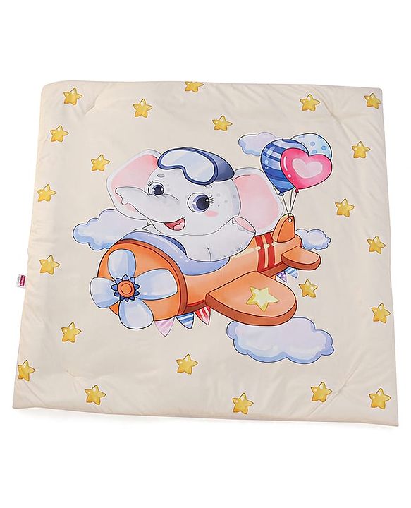 Babyhug Play Gym with Hanging Toys|Elephant on Air Balloon Theme Soft Activity Play Mat|Portable & Easy to Carry with Detachable Toys|2+ Months|Motor Skill Development |Ideal for gifting|BIS