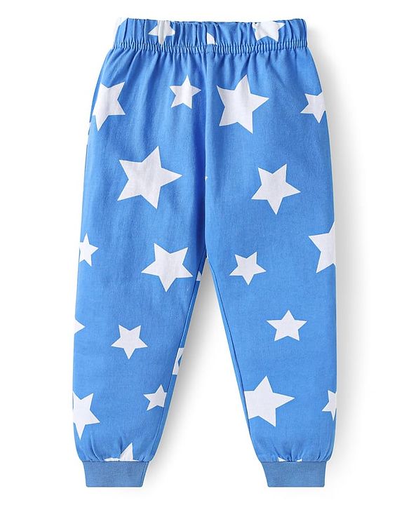Babyhug Cotton Knit Full Sleeves Night Suit with Dino Print - Red & Blue