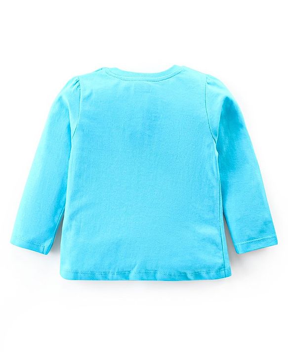 Babyhug Cotton Knit Full Sleeves Night Suit With Floral Print - Light Blue