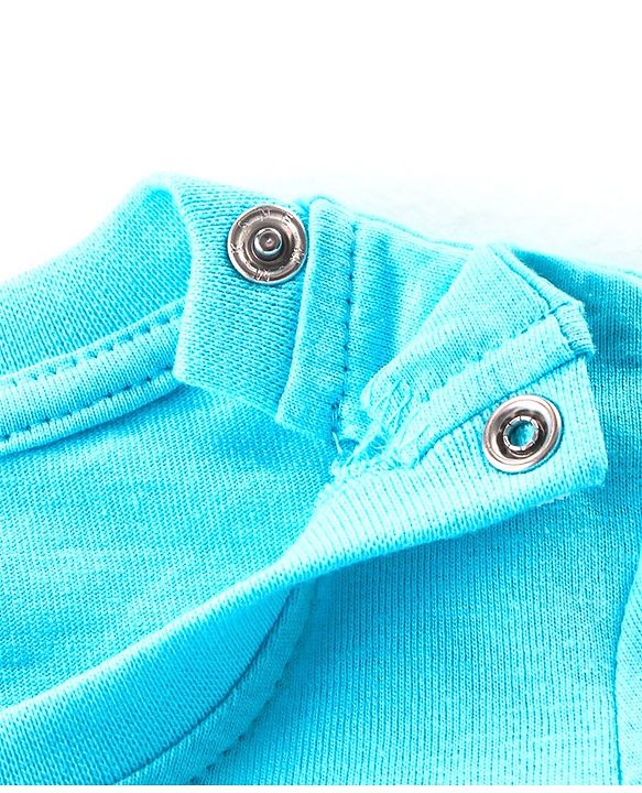 Babyhug Cotton Knit Full Sleeves Night Suit With Floral Print - Light Blue