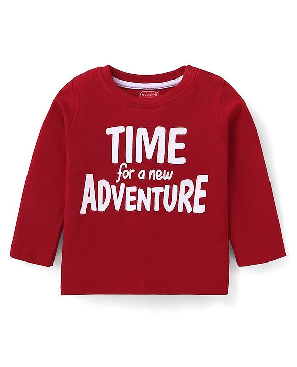 Babyhug Cotton Knit Full Sleeves T-Shirts with Stripes & Animal Graphics Pack of 5 - Blue Maroon & Yellow