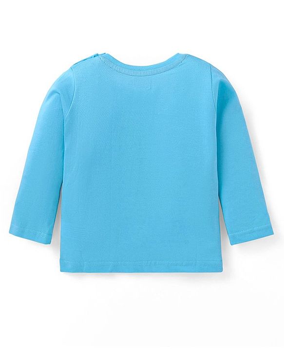 Babyhug Cotton Knit Full Sleeves T-Shirts with Stripes & Animal Graphics Pack of 5 - Blue Maroon & Yellow