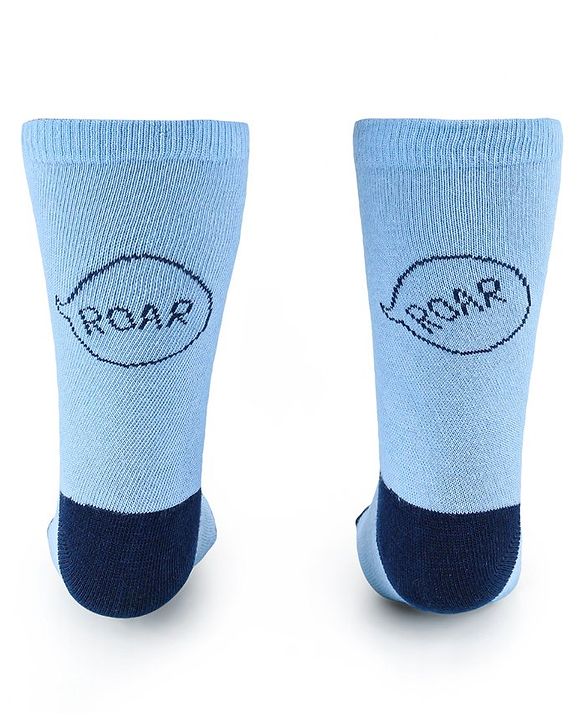 Cute Walk by Babyhug Anti-Bacterial Ankle Length Socks with Stripes & Lion Design Pack of 5 - Blue