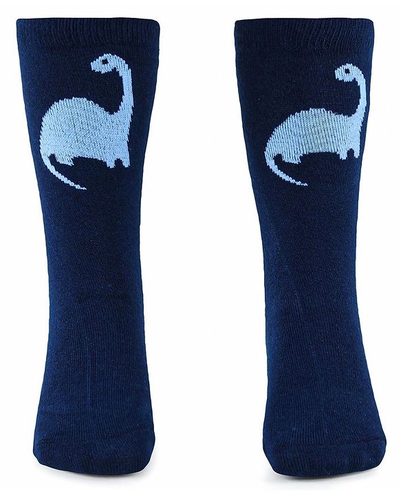 Cute Walk by Babyhug Anti-Bacterial Ankle Length Socks with Stripes & Lion Design Pack of 5 - Blue