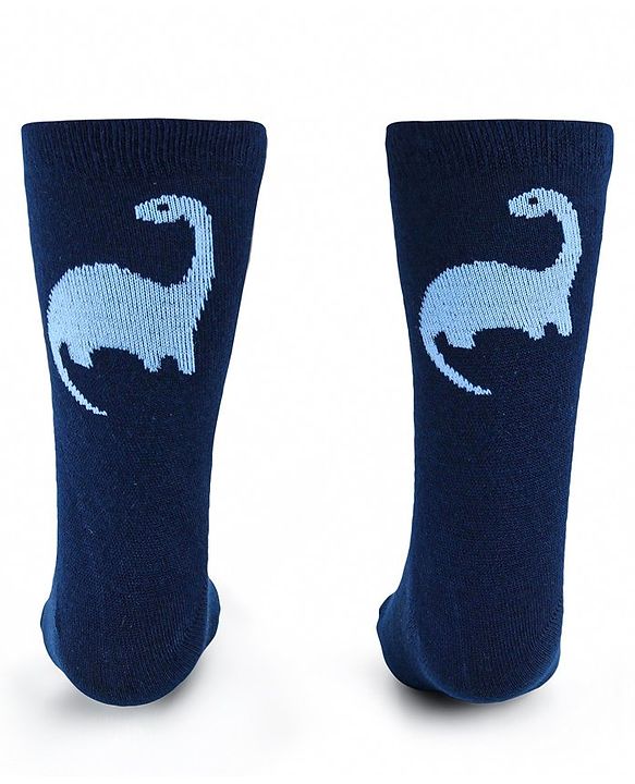 Cute Walk by Babyhug Anti-Bacterial Ankle Length Socks with Stripes & Lion Design Pack of 5 - Blue