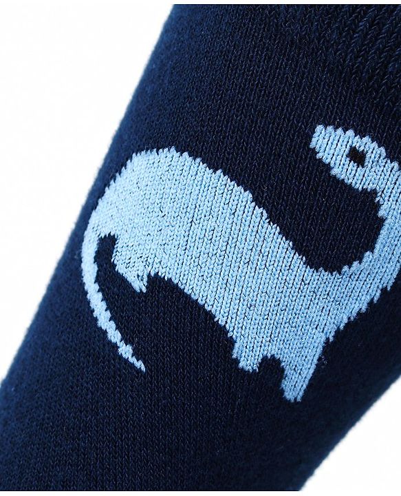 Cute Walk by Babyhug Anti-Bacterial Ankle Length Socks with Stripes & Lion Design Pack of 5 - Blue