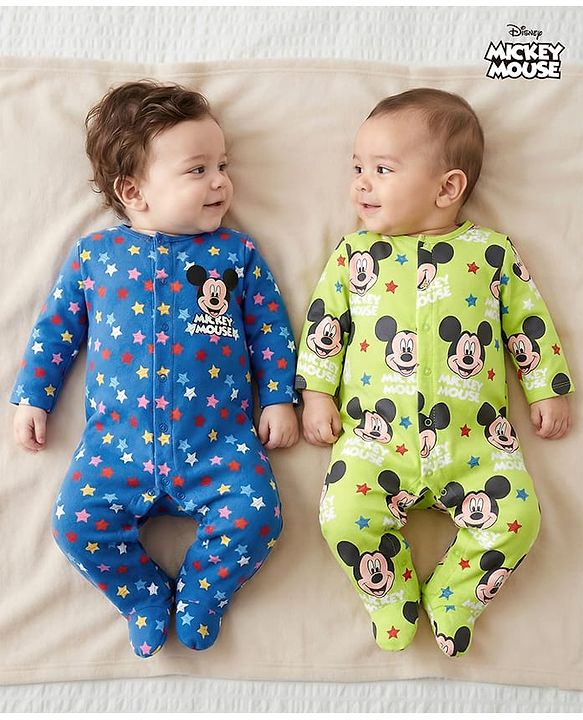 Babyhug  Disney Cotton Full Sleeves Nighsuit With Minnie Mouse Graphics Pack Of 2-Red & Blue main image 0