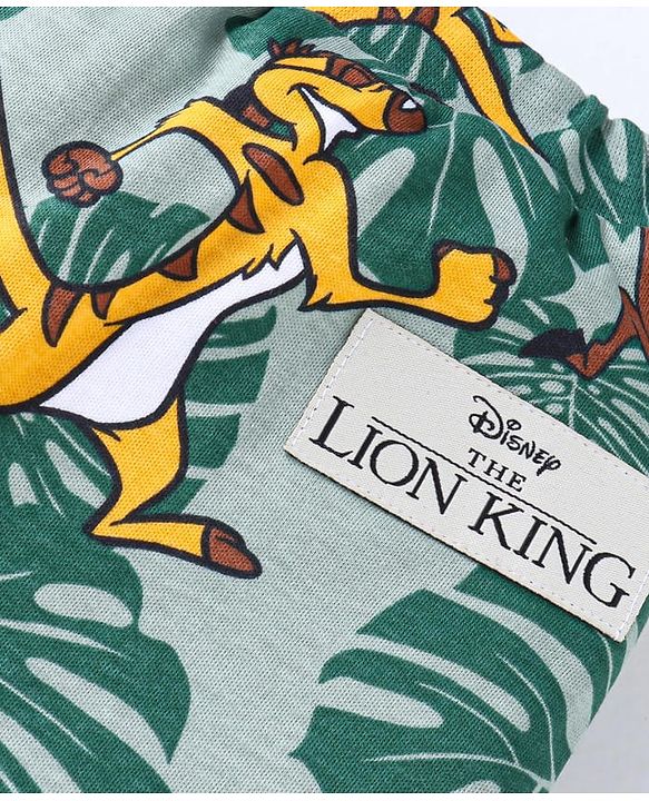 Babyhug Disney Interlock Knit Full Length Diaper Leggings With The Lion King Graphics Pack of 3 - Grey White & Yellow