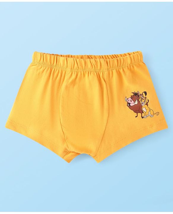 Babyhug Disney Lycra Knit Briefs with The Lion King Graphics Pack Of 3 - Yellow Grey & Olive Green