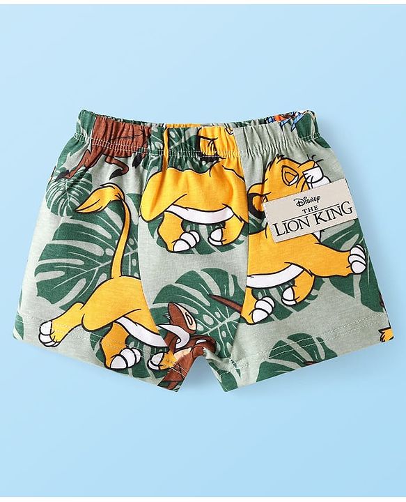 Babyhug Disney Lycra Knit Briefs with The Lion King Graphics Pack Of 3 - Yellow Grey & Olive Green